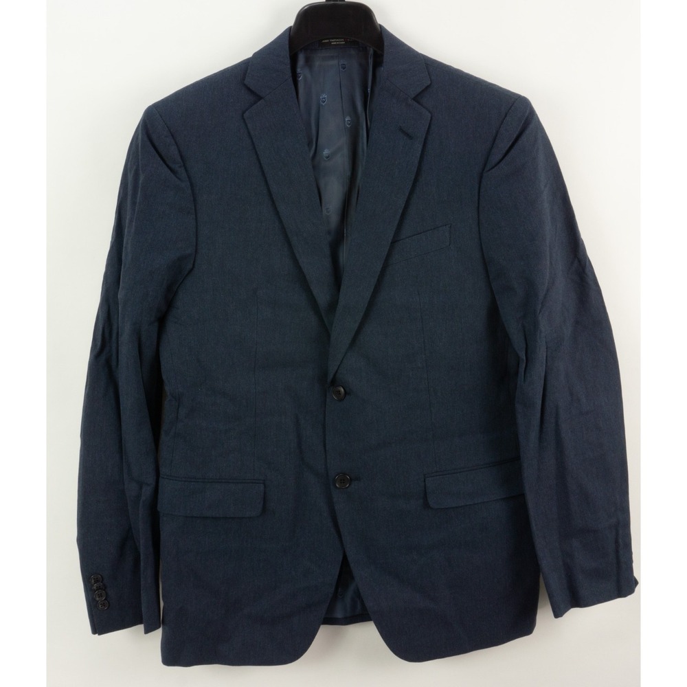 John Varvatos Micro Herringbone Brushed Cotton Sport Coat Men's 40R Blue Vented